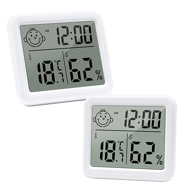 2 Termómetro Higrómetro Interior, Termómetro Digital Termómetro Portátil, Higrómetro Interior Digital Termómetro Interior LCD, para el Hogar, Dormitorio, Criadora de Bebés, Guardarropa, etc. Excelente Rendimiento ER0000481tss