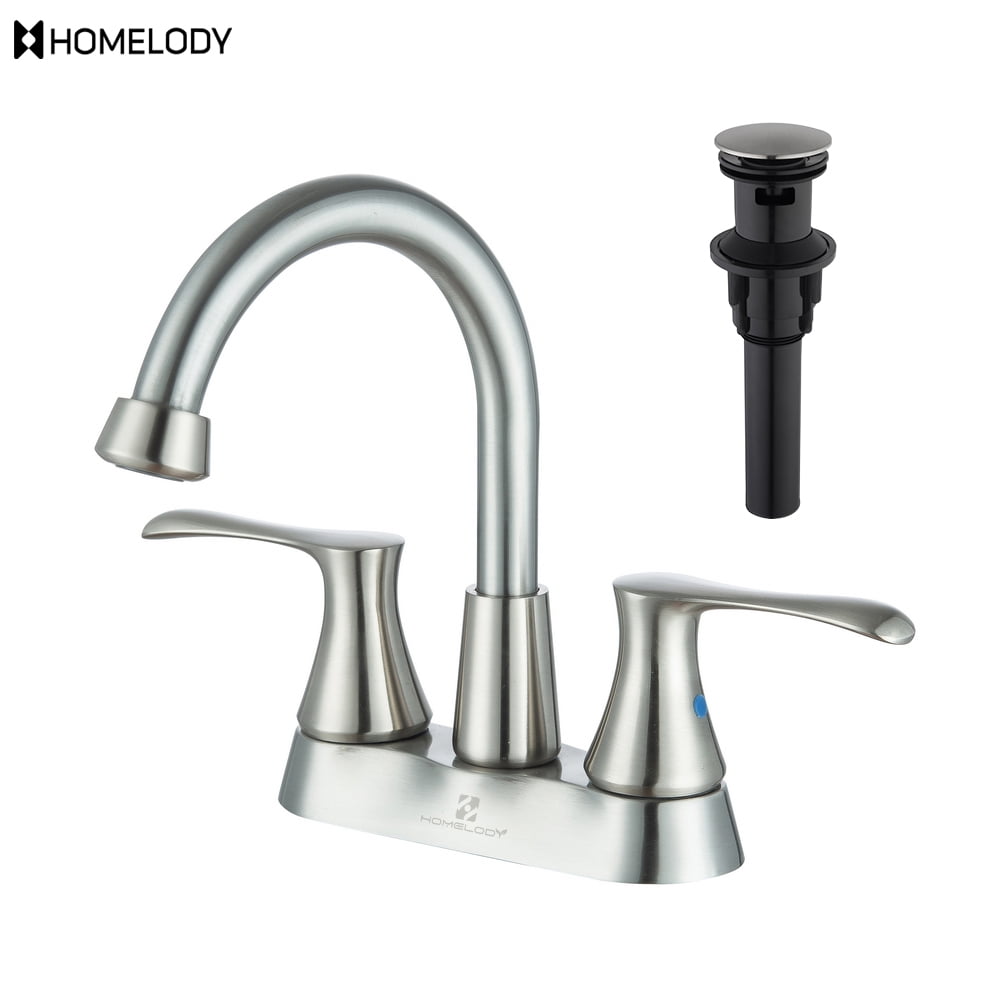 Bathroom Faucet Bronze 4" Centerset Lavatory Mixer Tap 2 Handle W/ Pop Up Drain 