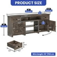 thumbnail image 4 of ModFusion 70" Dark Rustic Farmhouse TV Stand with LED Fireplace Heater, Remote Control & Storage for up to 80" TVs, 4 of 7