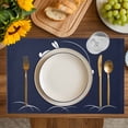 thumbnail image 4 of Navy Blue Modern Placemats Set of 4, Farmhouse Rabbit Abstract Art Placemats for Dining Table, Place Mats for Kitchen Tabletop, Waterproof Wipeable Dining Table Mats Set, 4 of 9