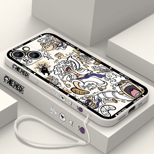 Ones Pieces Luffys Gear 5 Phone Case For Apple iPhone 15 14 13 12 11 Pro Max Plus 8 7 SE Liquid Left Rope Capa Cover
