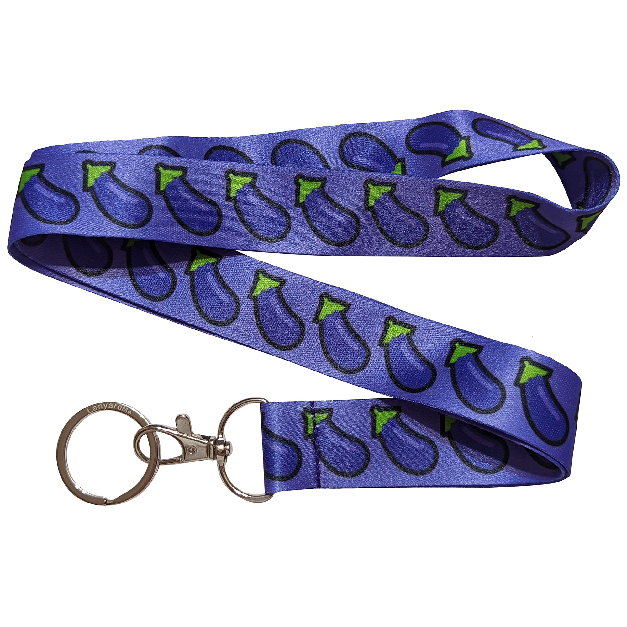 Eggplant Emoji Purple Keychain Lanyard