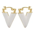 thumbnail image 3 of Pendientes de moda con forma de triángulo esmaltado, color dorado y plateado, geométricos Dan--SHED010-1 | Código de modelo 5273, 3 of 4