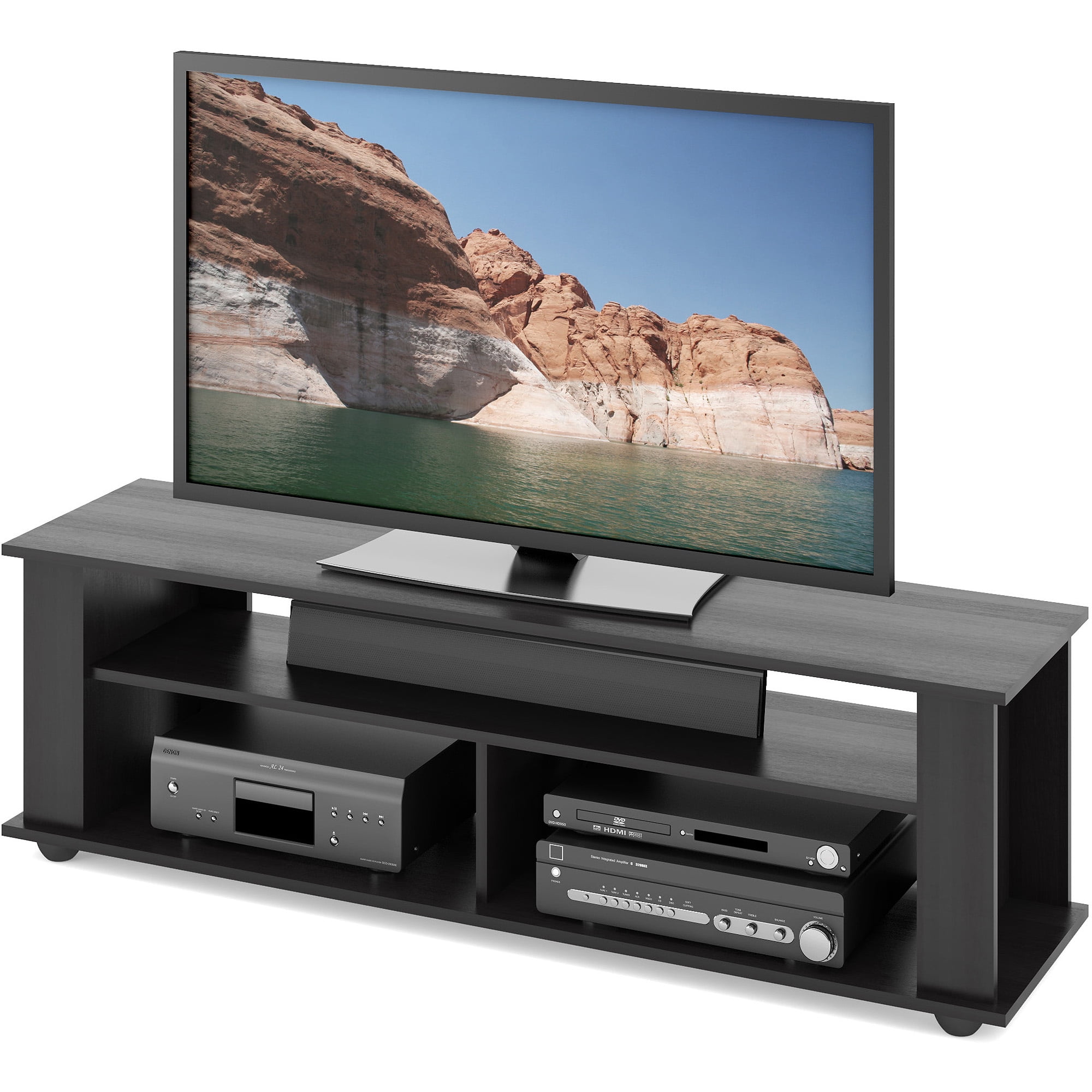 Black TV Stand for TVs up to 65 inch Entertainment Center ...