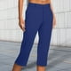 thumbnail image 1 of WILLBEST Pantalones Casuales para Mujer con Bolsillos y Botones, Pantalones Capri Elásticos para Uso Diario y Estilo. Extra Grande, 1 of 5