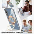 thumbnail image 2 of Dteck for Samsung Galaxy S24 Case with Magnetic Ring Stand, Compatible with MagSafe, Full Camera Lens Protection, Luxury Plating Slim Cover Samsung S24 Phone Cases for Women Men,Blue, 2 of 4