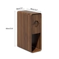 thumbnail image 2 of Narrow Nightstand Set of 2, Mid Century Walnut Wood Slim Bedside Table with Round Drawer, Walnut, 2 of 8