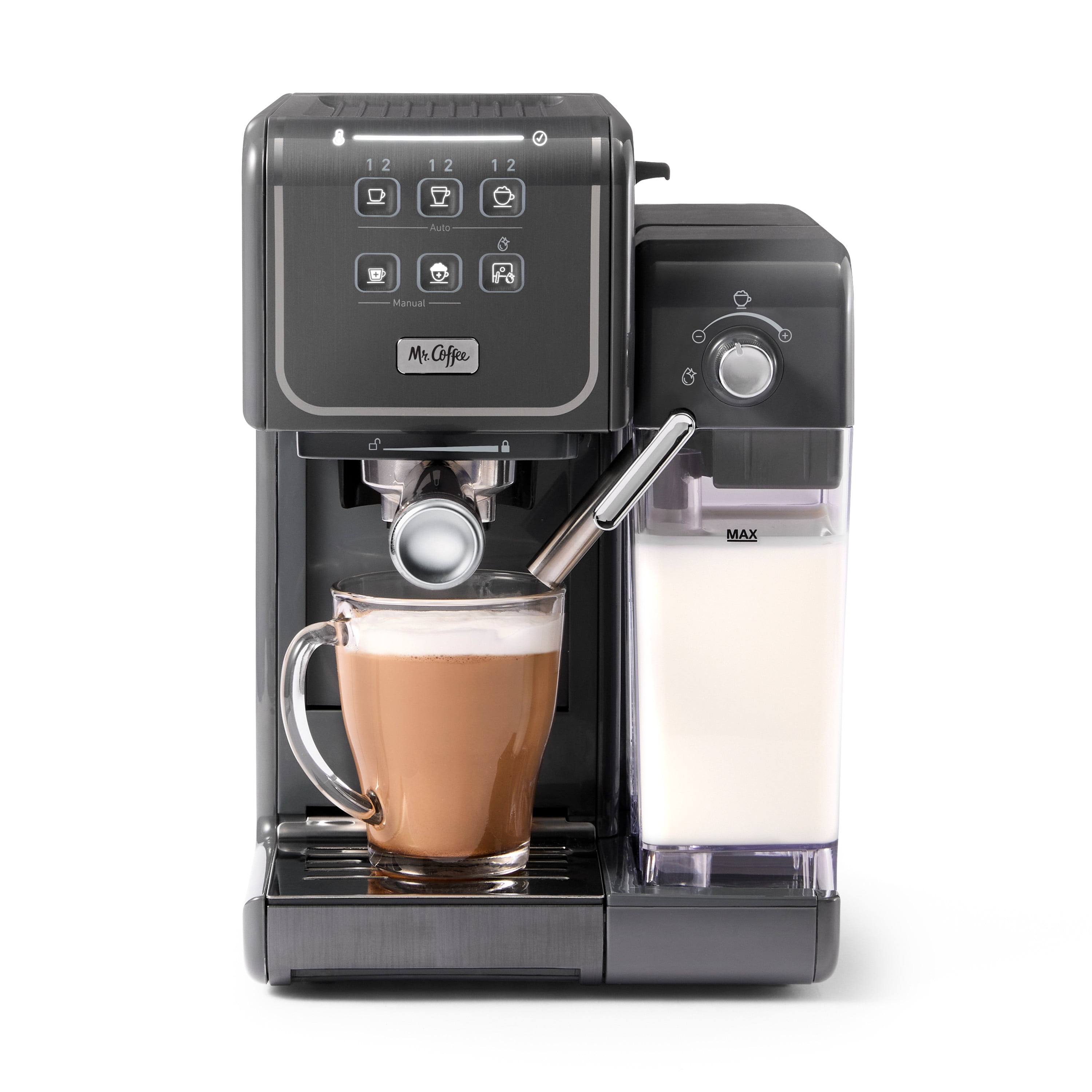 Vertellen Communisme een experiment doen Mr. Coffee New One-Touch CoffeeHouse Espresso, Cappuccino, and Latte Maker,  Grey - Walmart.com