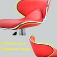 thumbnail image 2 of BestOffice Modern Round Red Faux Leather Adjustable 360° Swivel Bar/Office Swivel Chair Two-Piece Set, 2 of 8