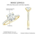 thumbnail image 6 of Rosec Jewels Moissanite Engagement Ring 2 Carat - 8 mm Round Moissanite Solitaire Ring - D-VS1 Quality, 18K Yellow Gold, US 5.50, 6 of 7