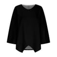 thumbnail image 4 of Oalirro Black Womens Long Sleeve Tops Dressy V Neck Solid Womens Blouses Casual Summer, 4 of 6