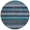 thumbnail image 2 of Addison Rugs Chantille Indoor/Outdoor Transitional Stripes Teal Machine Washable Round Rug, 8' x 8', 2 of 7