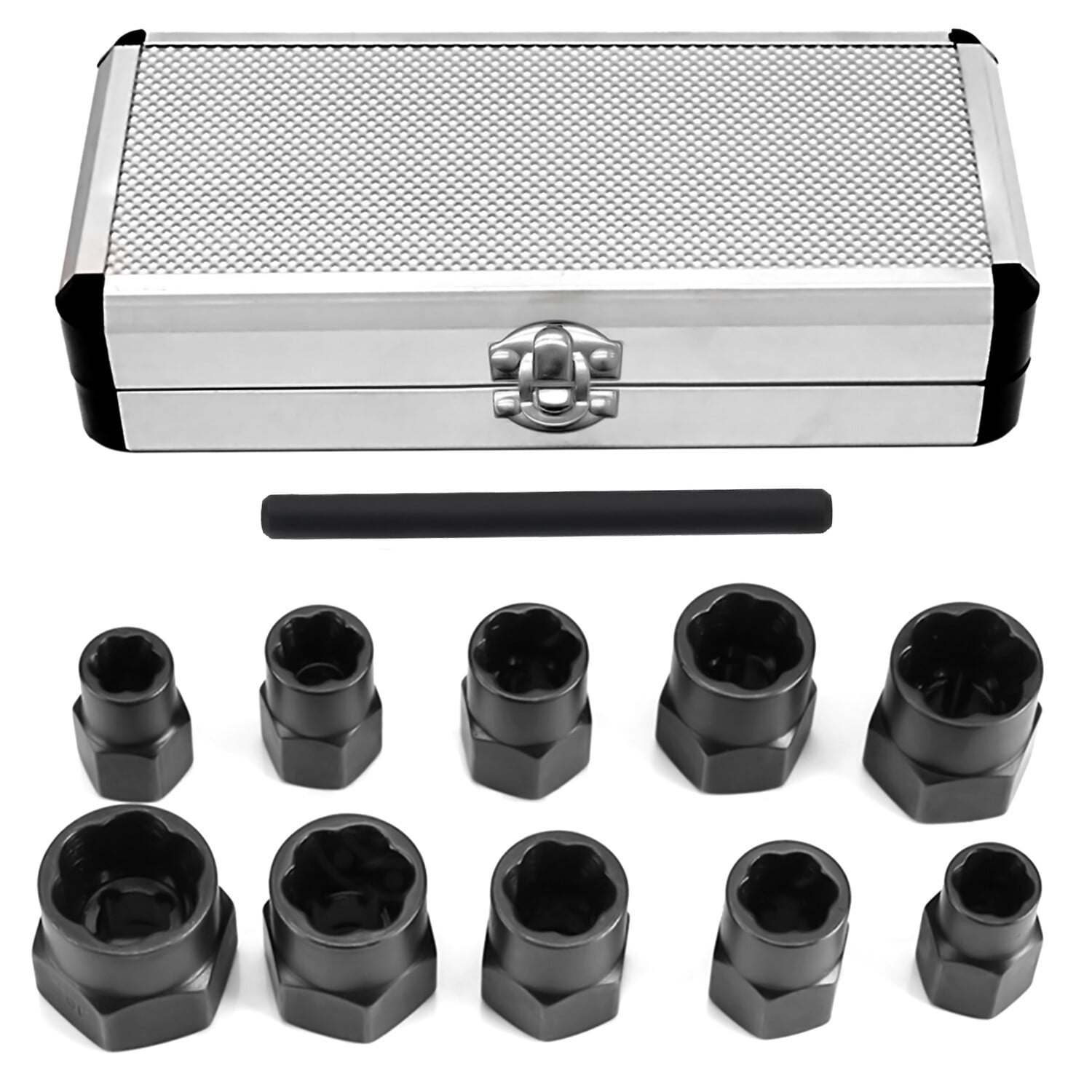 Damaged Lug Nut Lock Remover Twist Socket Set Screw Extractor Tool 9-19mm 11 PCS