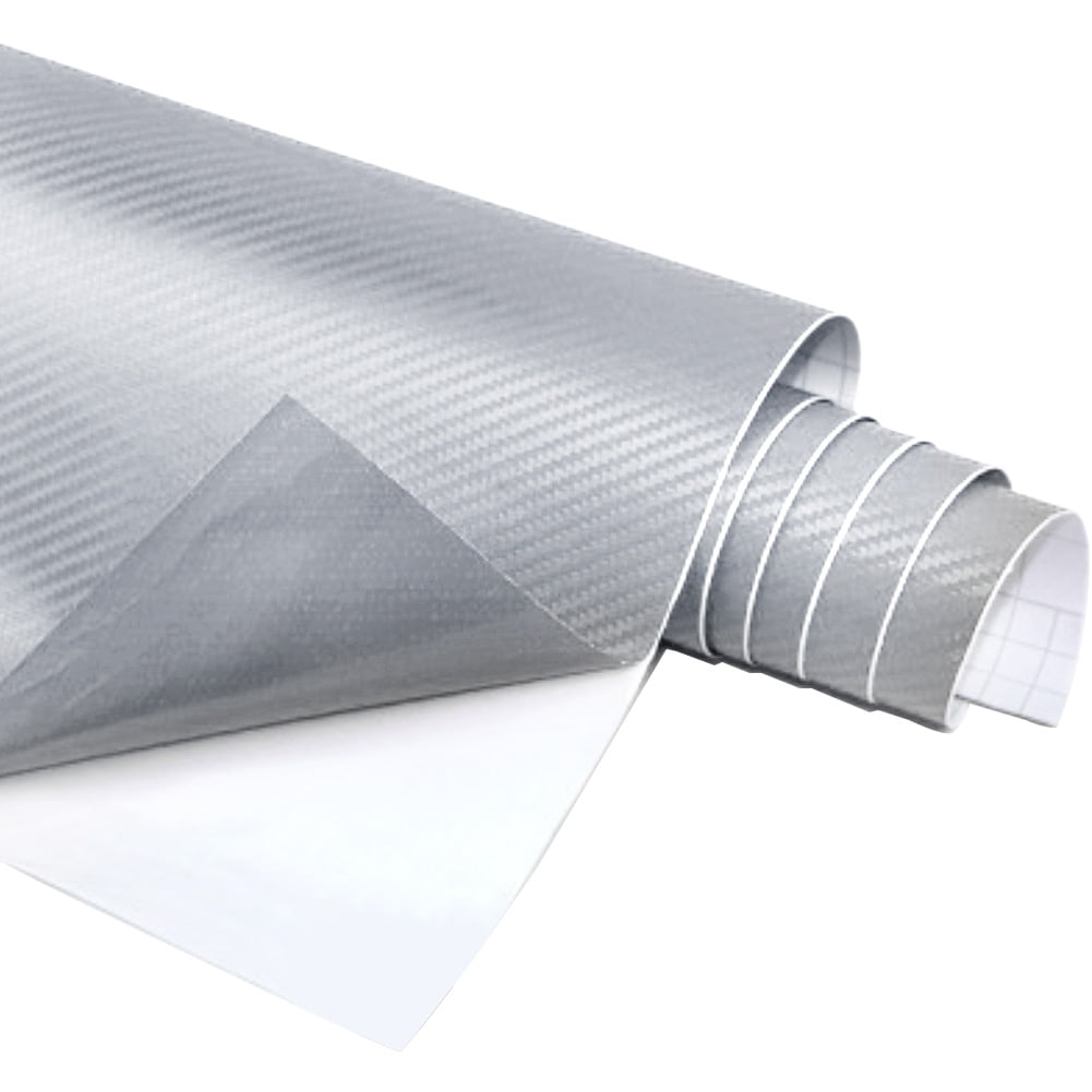 TipTopCarbon 3D Carbon Foil Silver Grey Bubble-Free 0.3 m x 1.52 m