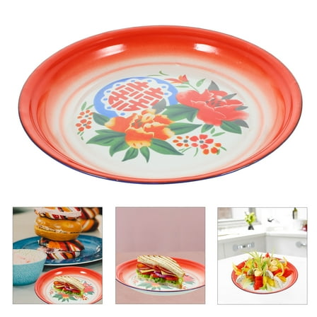 OULII Enamel Plate Multi 1Set 9.8In Round Serving Platter