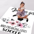 thumbnail image 4 of Just A Girl Who Loves Soccer Blanket Throw, Flannel Fleece Microfiber Lightweight Soft Cozy Luxury for All Season in Home Bed Sofa Chairs Dorm 60"x50" Blanket for Teens, 4 of 6