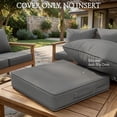thumbnail image 3 of Pakunoda 4 Set of Waterproof Outdoor Deep Seat Cushion Replacement Slipcovers, 22" X 24" Patio Furniture Cushion Covers, Outdoor Cushion Covers with Zipper for Patio Furniture, Light Grey, 3 of 7