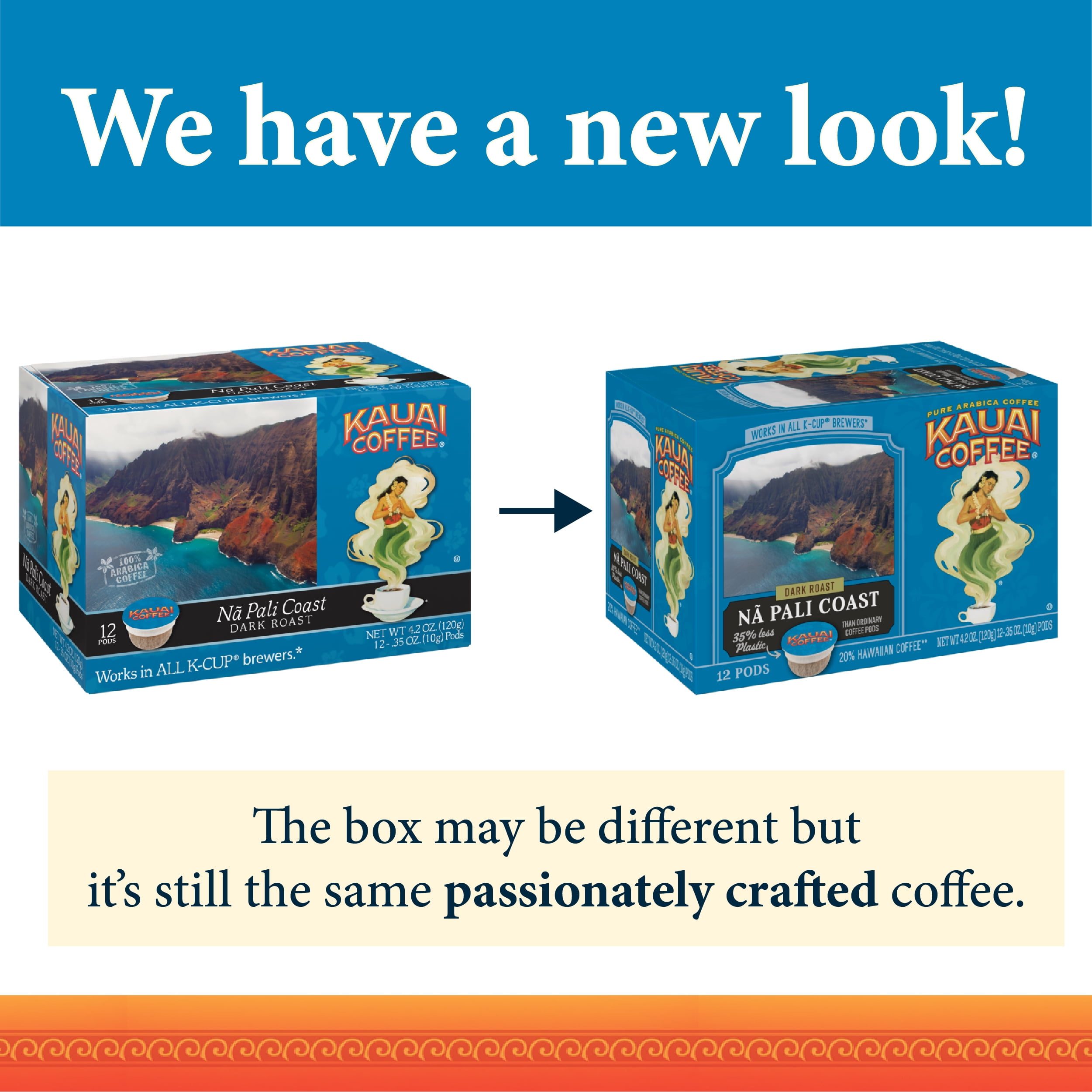 Kauai Coffee Na Pali Coast Dark Roast 12 Count K Cup Compatible Pods Walmart Com Walmart Com