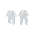 thumbnail image 2 of BemeyourBBs Preemie Newborn Girl Spring Summer Fall Winter Clothes 0 3 6 Months Footed Romper Plaid Fake Two-Piece Long Sleeve Doll Collar Footie Jumpsuit, 2 of 9