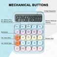 thumbnail image 3 of Mechanical Switch Calculator with Big Buttons, Calculators Desktop, 12 Digits, Large LCD Display, Desk Calculator, Cute Pink Calculators for Teachers Students Basic Office (Blue), 3 of 7