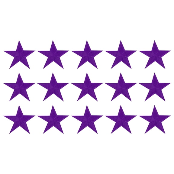 Uxcell 15Pack Iron on Star Patches, Sew on Star Embroidered Patches, DIY Applique Repair Patch for Crafts, 70mm Purple