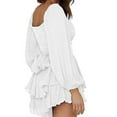 thumbnail image 2 of Women's Long Sleeve Ruffle Layer Tie Mini Short Romper, 2 of 5