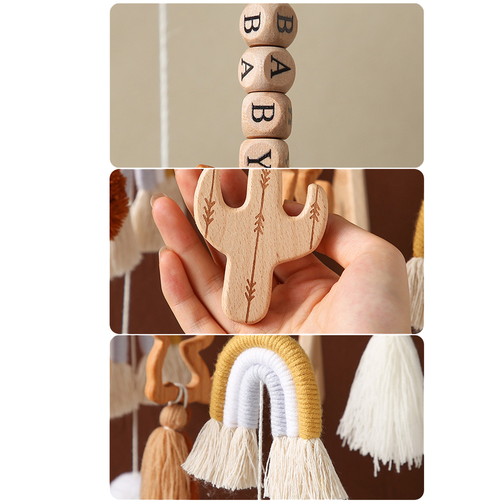 Baby Nursery Crib Mobile, Wooden Hanging Ceiling Decoration for Newborns, Boys & Girls, Baby Shower Gift