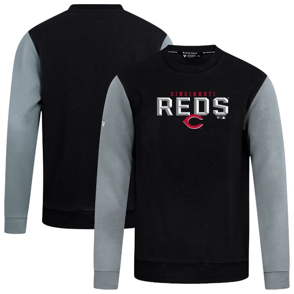 Men's Levelwear Black Cincinnati Reds Throwback Ultimate Carve Sweatshirt