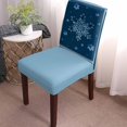thumbnail image 2 of Chair Covers for Dining Room Set of 6,Watercolors Christmas Snowflakes Stretch Seat Protector Removable Washable Chairs Slipcovers for Kitchen Banquet Wedding Hotel,Stripes on Linen, 2 of 6