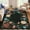 Black, variant on GlowSol 4' Round Floral Area Rug Modern Circle Area Rug Indoor Soft Bedroom Rugs for Bedroom Living Room, Green