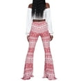 thumbnail image 3 of Blotona Women Juniors Boho Vintage Stretchy Bell Bottom High Waist Flare Pants Hippie Baggy Wide Leg Palazzo Trousers, 3 of 9