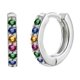 thumbnail image 1 of Nvzi Conjunto multicolor Nvziround con pendientes de circonitas, accesorios de pendientes de moda, pendientes circulares de plata (color), 1 of 4