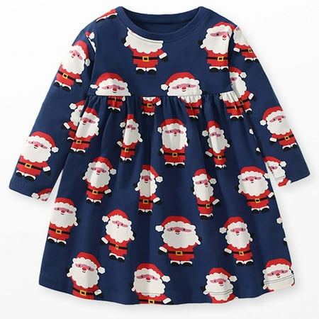 

Dresses For Kids Girl Long Sleeve Dress Cotton Casual Applique Christams Tunic Shirt Clothes Toddler Girls Swing Dress 130