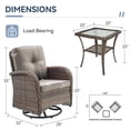 thumbnail image 3 of Giantfurnni Outdoor Swivel Chairs Set of 2, High Back Patio Swivel Chairs with Side Tabel for Deck Porch Balcony, 3 of 9