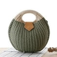 thumbnail image 3 of Rattan Handbag Fashionable Straw Shell Shape Storage Handbag for Female Woman Lady (Green), 3 of 6