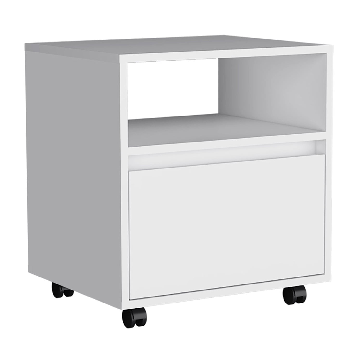 Stylish White Nightstand with Drawer, Ideal for Bedroom Living Room Compact Size