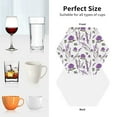thumbnail image 6 of Picia Lavender Flowers Printed Leather Coasters for Drinks, 4" Drink Coasters Set of 4 for Tabletop Protection, Handmade Luxurious Home Décor and Housewarming Gift -Hexagon, 6 of 6