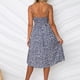 thumbnail image 5 of Vestidos De Mujer Patrón Azul Pajarita De Verano Con Cuello En V Correa De Espagueti Vestido De Columpio Sin Espalda De Una Línea,S, 5 of 6