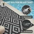 thumbnail image 6 of DEORAB Outdoor Rugs Waterproof Plastic Straw Mat 8'x10' Reversible for RV Patio Deck Beach Black & Gray, 6 of 8