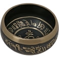 thumbnail image 4 of Singing Bowl Black Brass Musical Instruments Tibetan Buddhist Himalayan Bell Metal for Meditation with Stick and Cushion 5 Inch, 4 of 5
