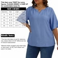 thumbnail image 6 of Oryer Womens Plus Size Tops V Neck 3/4 Bell Sleeve Womens Blouse, Trendy Tunic Summer Shirts for Women 1X-5X, 6 of 7