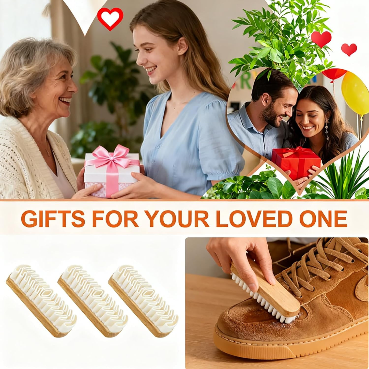 Suede Shoe Brush, Upgrade Rubber Shoe Brush for Cleaning Polish Eraser Suede Brush for Shoes Boots Sneakers Bags Jacket Purse Sofa (1pcs)