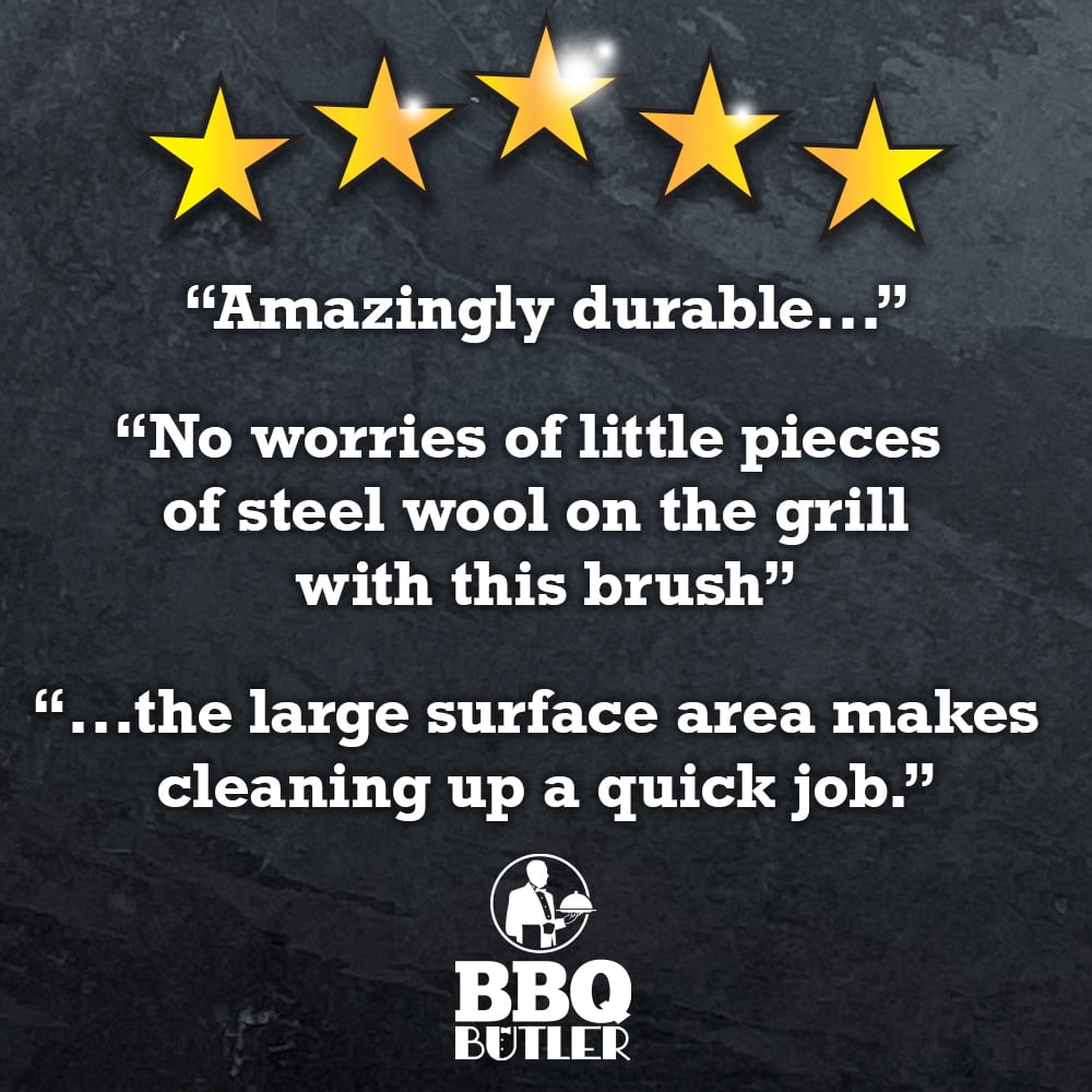 BBQ Butler Bristle Free Grill Brush - 360 Degree Grate Scraper - Stainless Steel