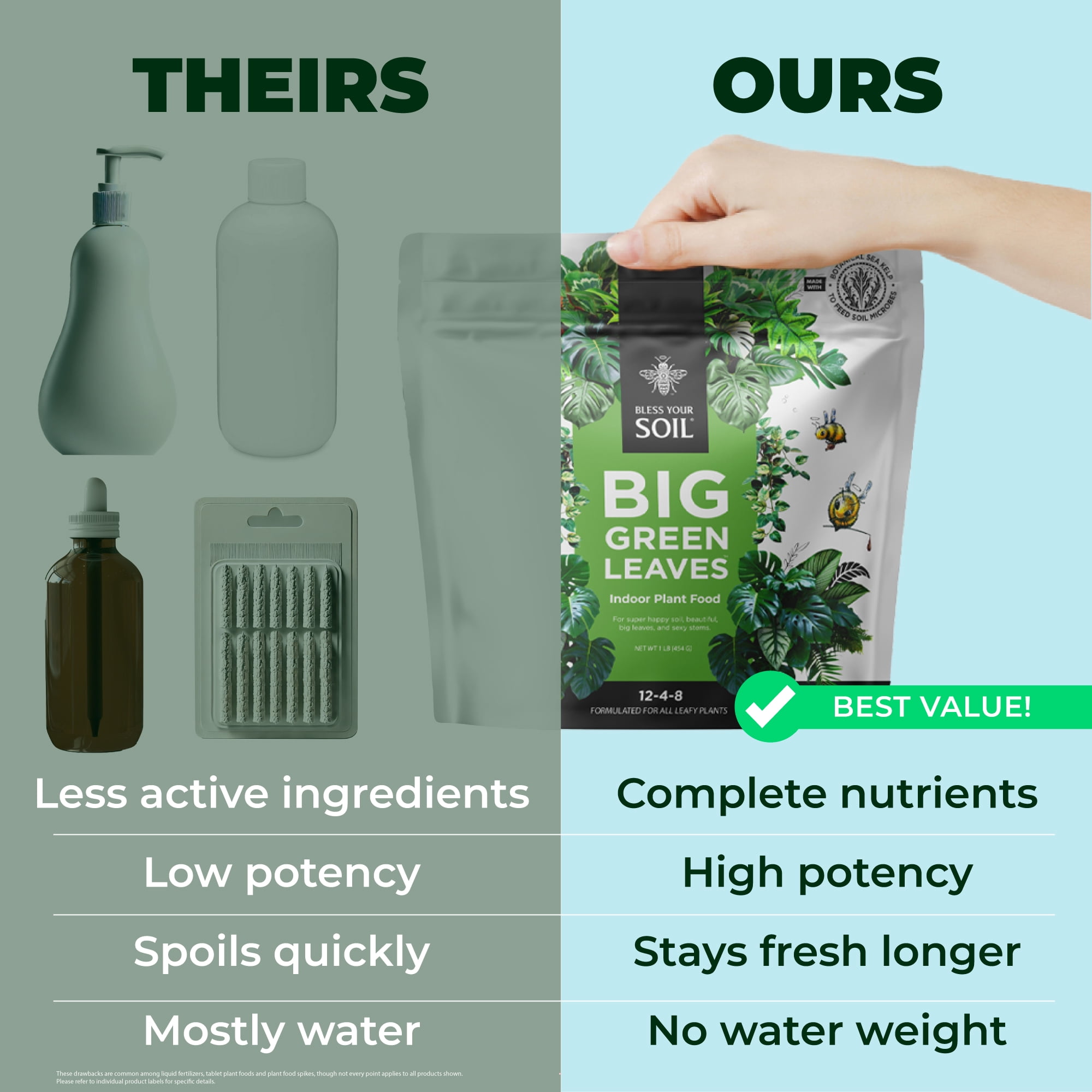 Big Green Leaves | All Purpose Houseplant Fertilizer, Indoor Plant Food (1LB)