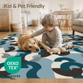 thumbnail image 4 of ODIKA 8'x10' Teal Blue Geometric Slate Washable Area Rug Modern Abstract With Dynamic Shapes And Bold Design Non-Slip Chair-Friendly Mat for Dining Room, Large Office, Lounge, 4 of 7