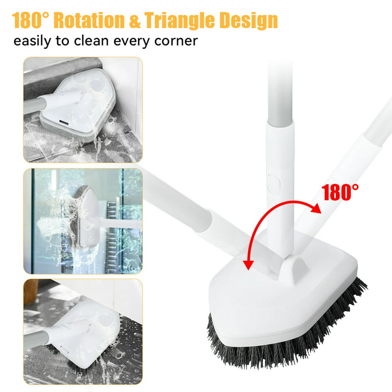 Shower Scrubber Cleaning Brush with 46.8 Inches Long Handle, ZUBULUN 2 in 1  Tub and Tile Scrubber with 2 Non-Scratch Scrub Brush Replacement for  Bathroom, Wall, Kitchen, Bathtub, Floor - Yahoo Shopping