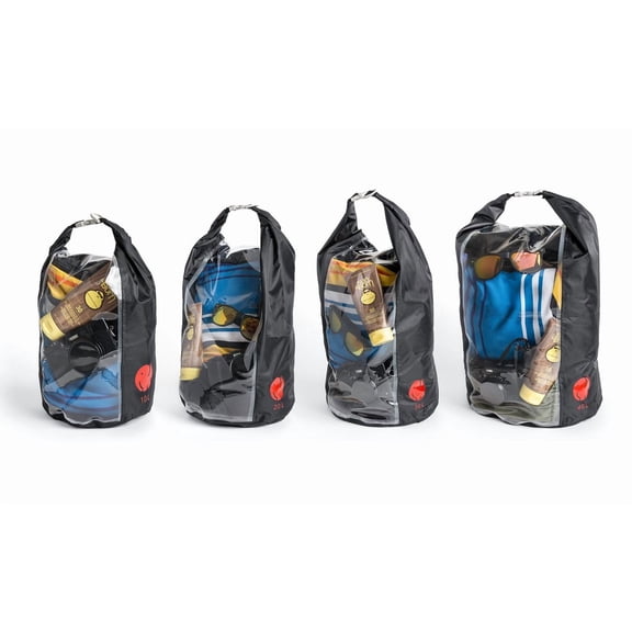 OmniCore Designs Peak-A-Boo Floating Rolltop Waterproof Dry Bag 4-Pc Value Bundle (10L, 20L, 30L, 40L)