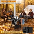 thumbnail image 3 of Wood Burning Stove,Sauna Hot Tent Stove,2 in 1 Heating and Cooking System,Portable Wood Burning Stove with 5 Pipes,Folding Woods Stove for Outdoor Camping Heating Ice Fishing Hunting Stainless Steel, 3 of 7