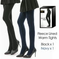 thumbnail image 5 of G&Y 2 Pairs Fleece Lined Tights for Women - 100D Opaque Warm Winter Pantyhose, Navy Blue XL, 5 of 6