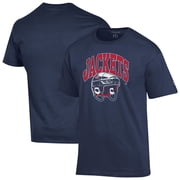 Men's Champion Navy Columbus Blue Jackets Helmet T-Shirt